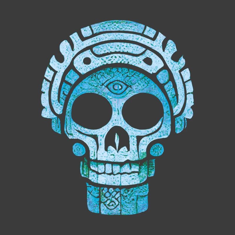 Blauer Maya-Schädel