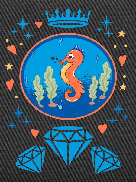 Diamanten Seepferd Abzeichen