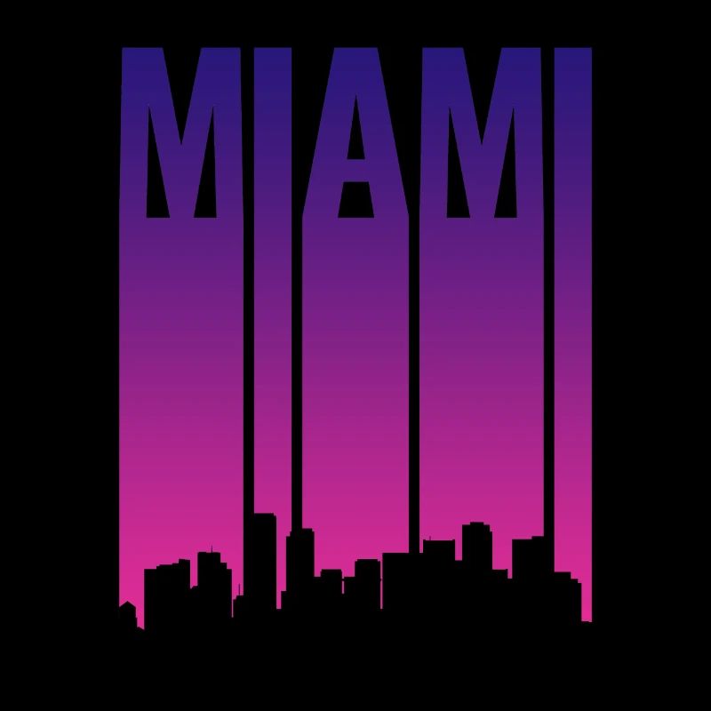 Miami Skyline Gradient Blau Pink