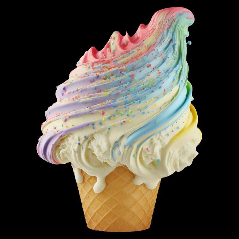 Regenbogen-Eiscreme Wellen
