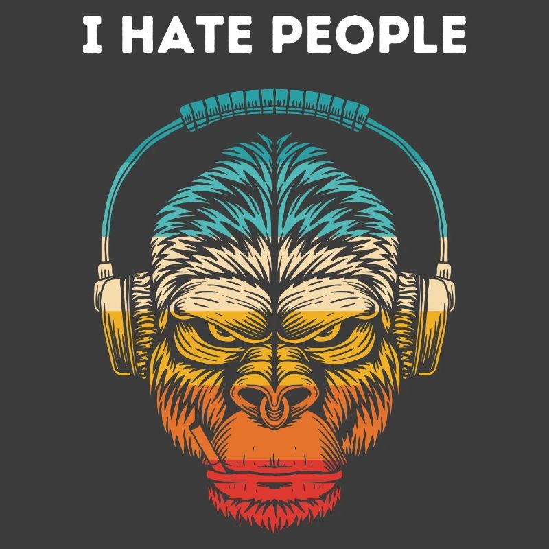 Gorilla Kopfhörer Regenbogen