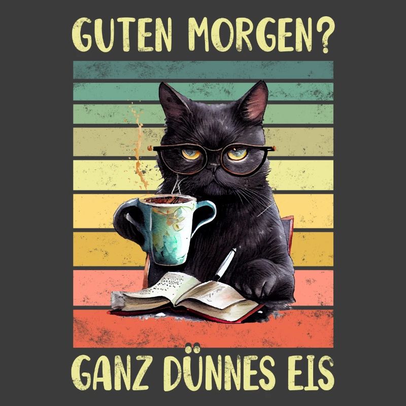 Schwarze Katze Morgenmuffel