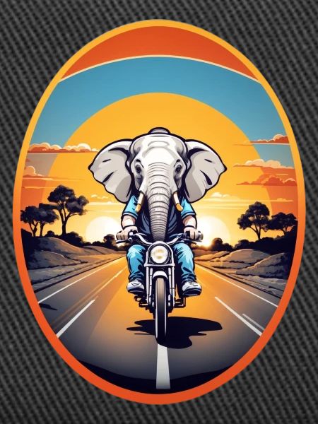 Elephant on motorcycle