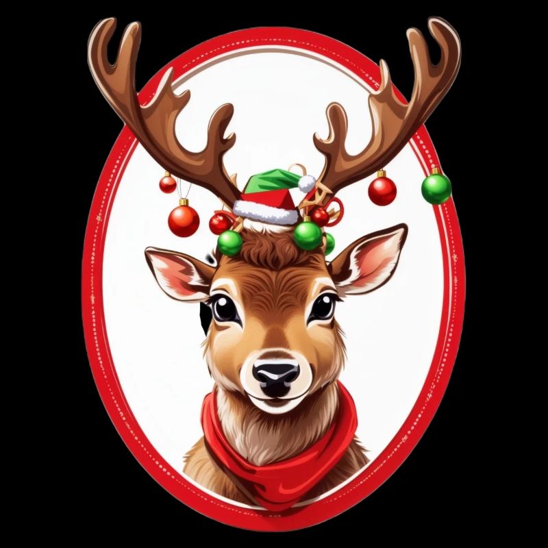 Rentier mit Weihnachtskugeln