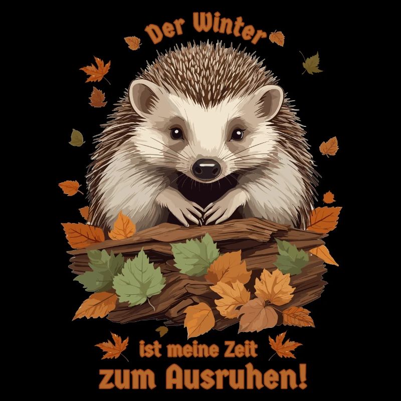 Süßer Igel im Laubhaufen