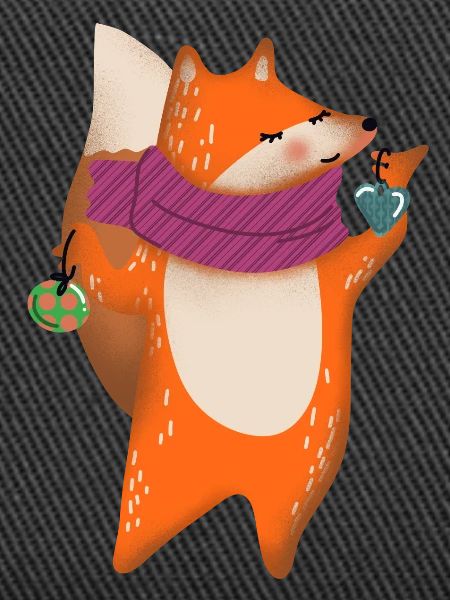 Soft Fox Heart Scarf