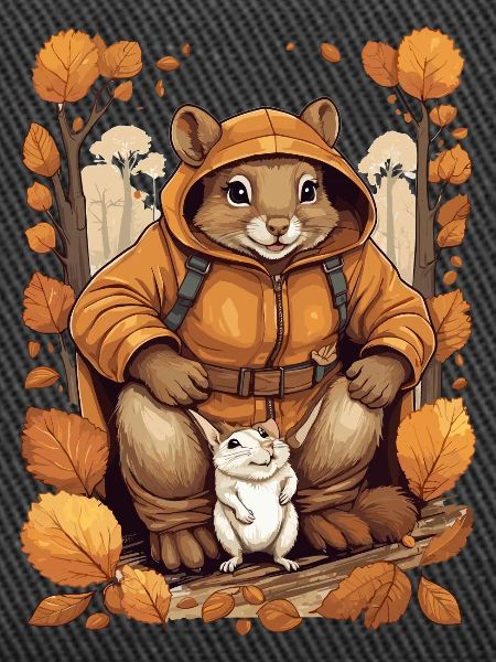Cute squirrel with mouse