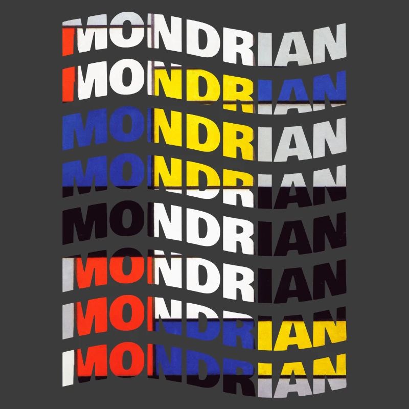 Mondrian wave text effect t-shirt