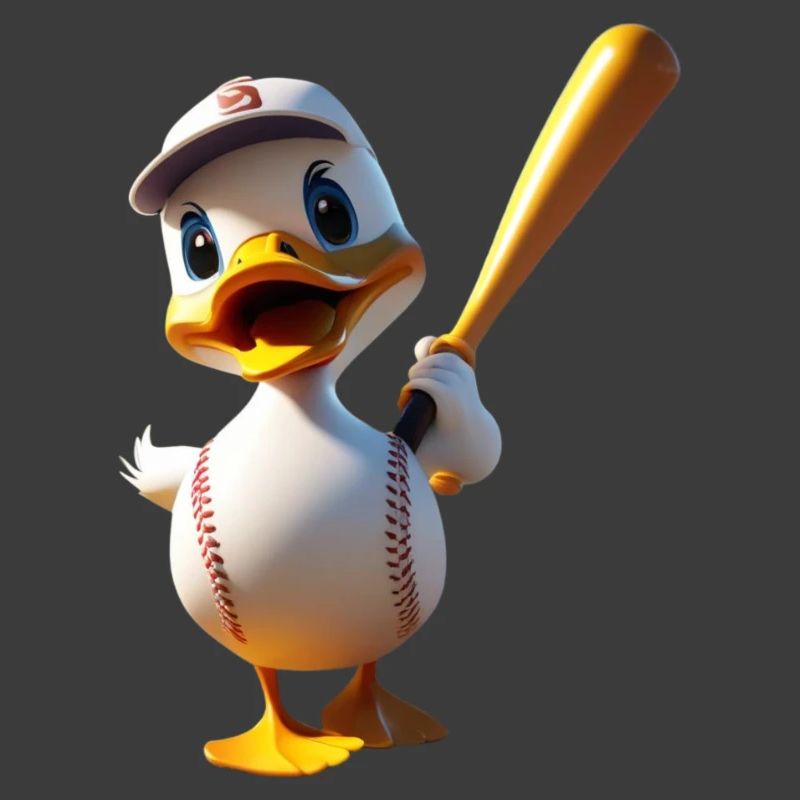 Dessin animé de baseball batteur de canard
