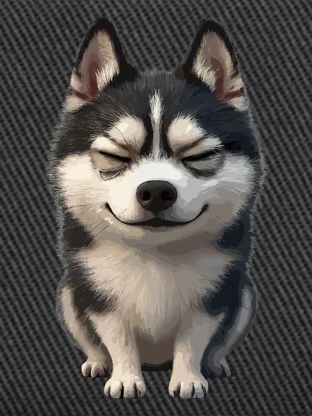 Cheerful Husky Laughing Face