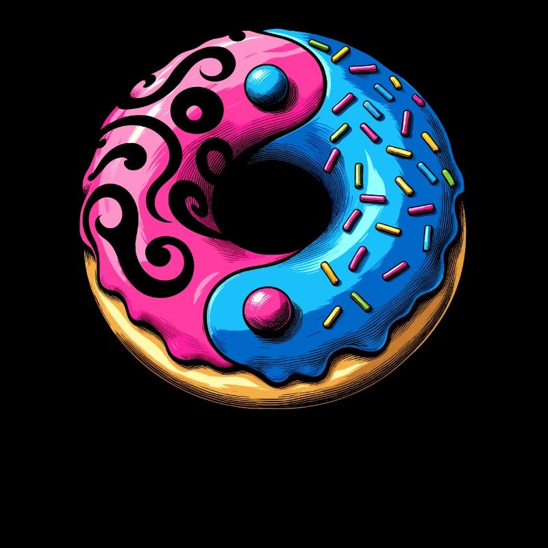Yin Yang Donut Illustration