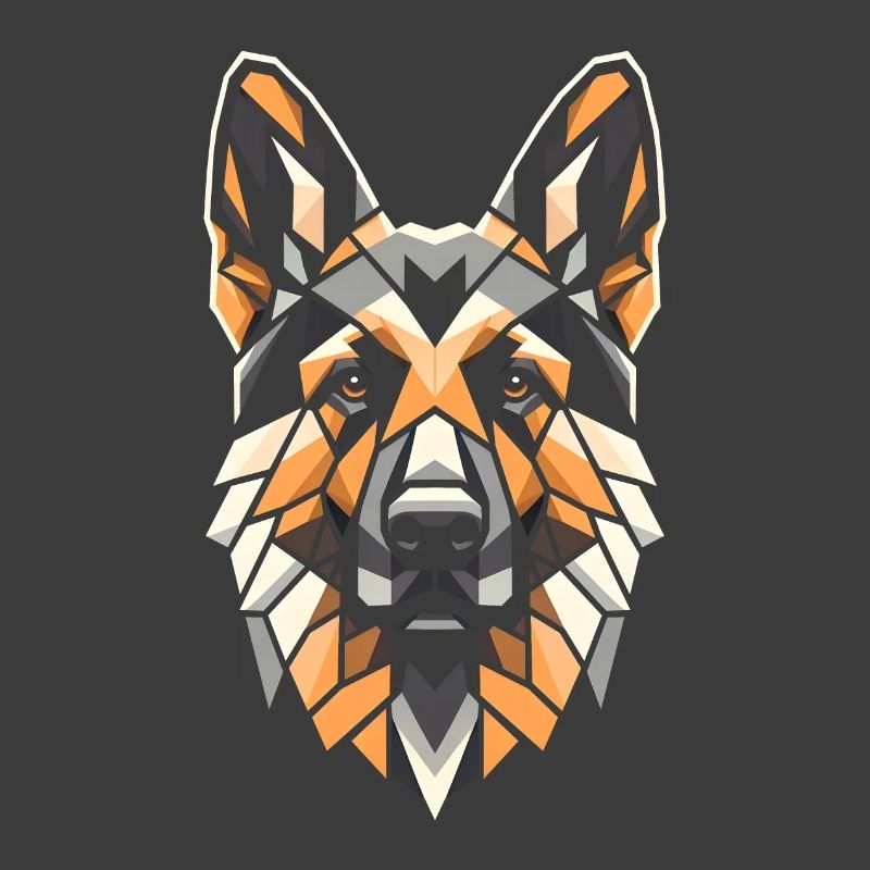 German Shepherd Dog Head Geometry Polygon Art