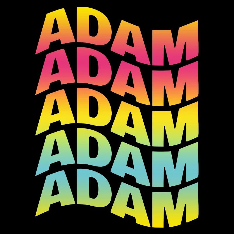 t-shirt Adam texte effet de texte ondulé