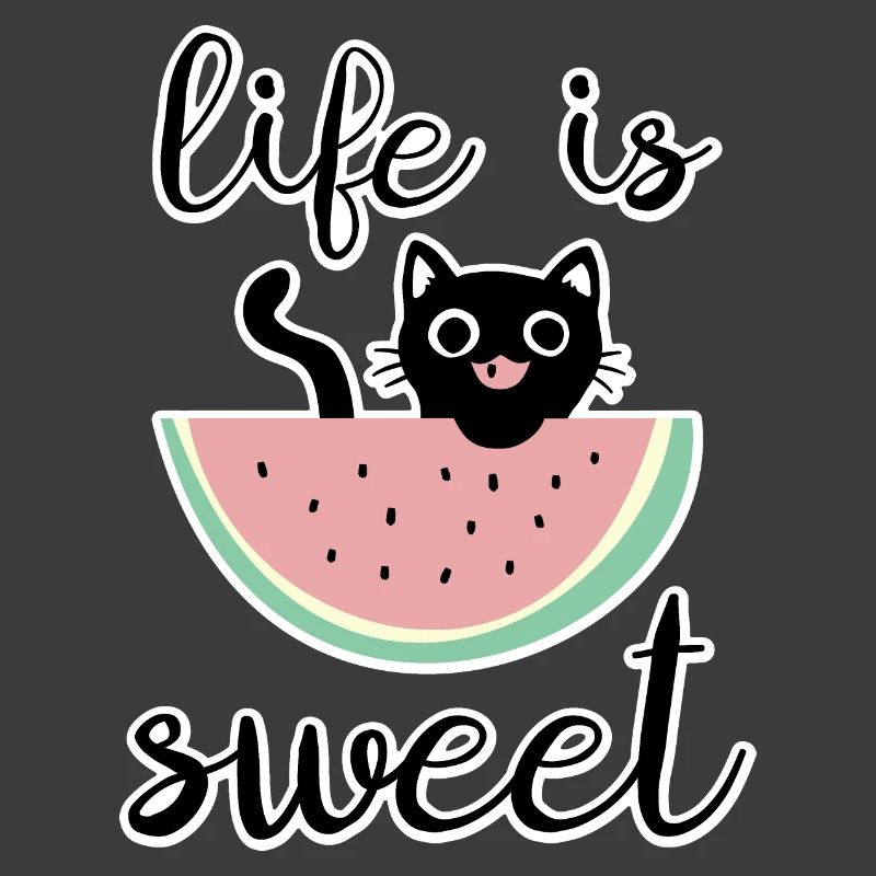 La vie est douce chat avec pastèque