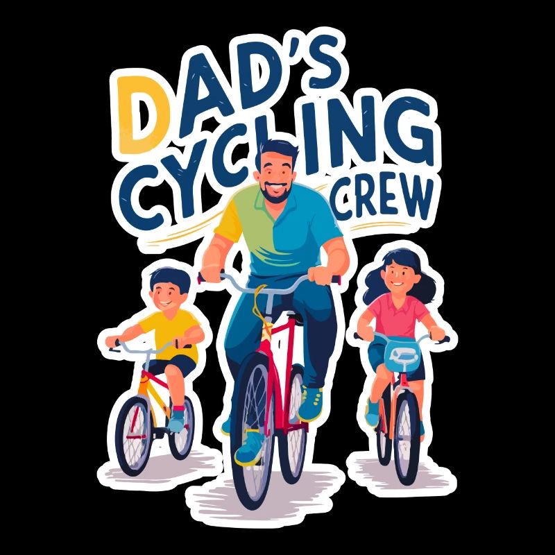 Conception de la famille Crew Cycling de papa