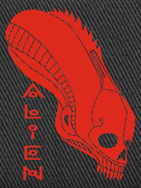 Roter Alien-Schädel