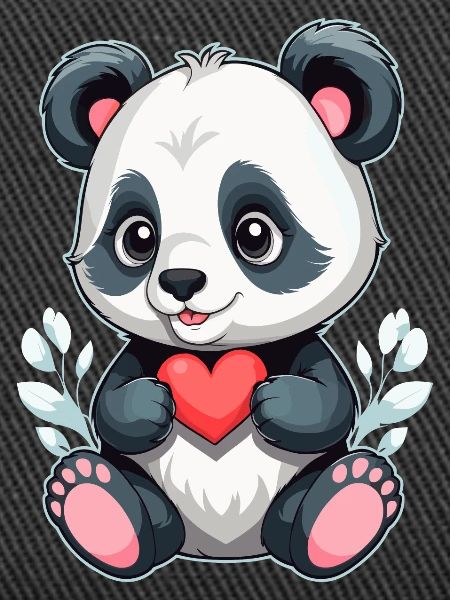 Panda with heart