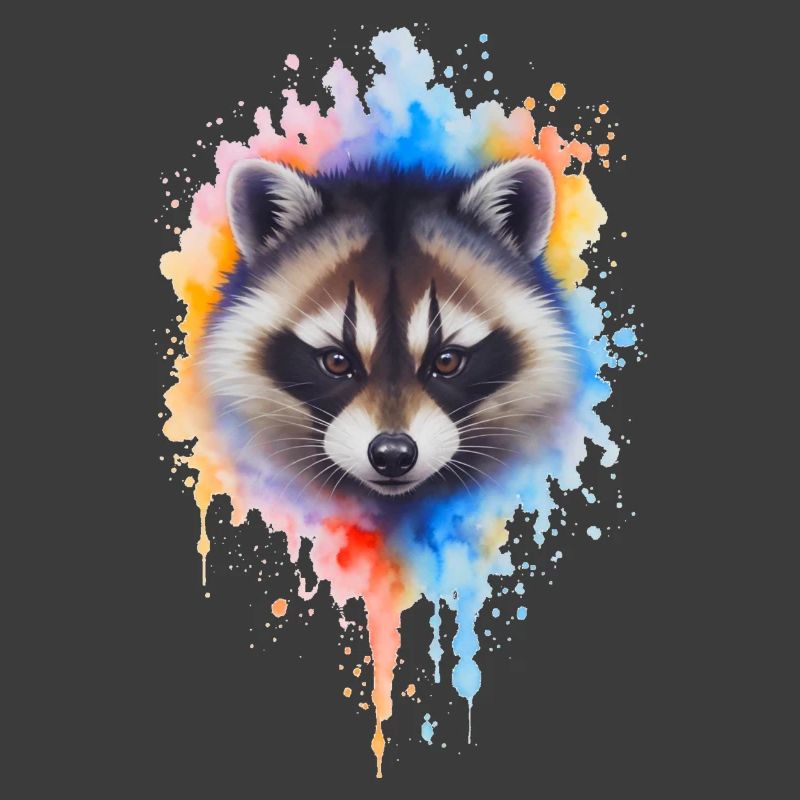 Explosion de couleurs aquarelle de raton laveur