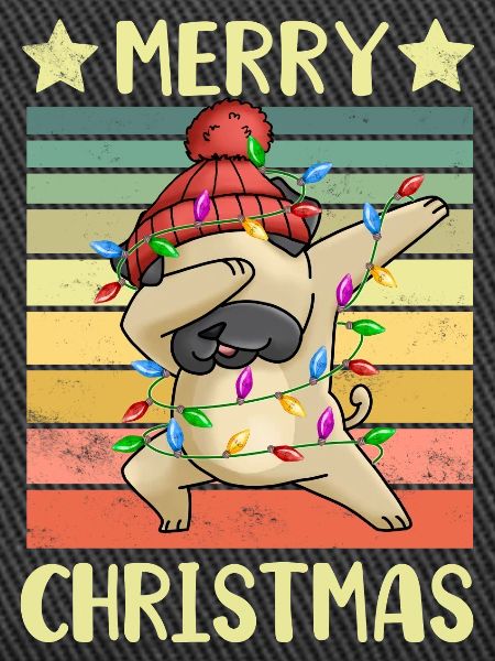 Merry Christmas Dog Pug