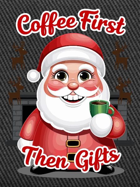 Weihnachtsmann mit Kaffee