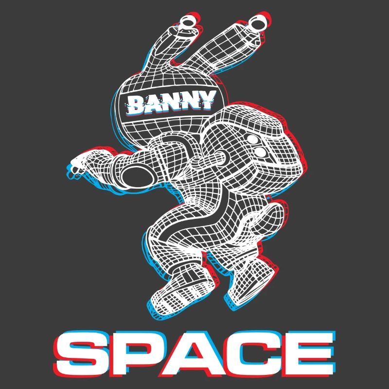 Abstract Space Bunny with 3D Effect