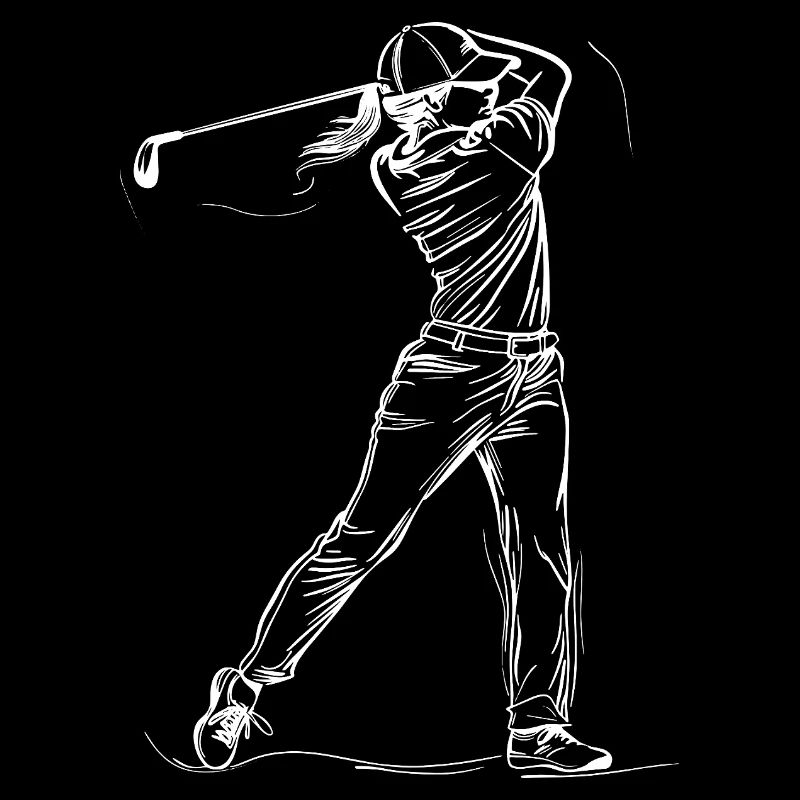 Female Golfer Line Art