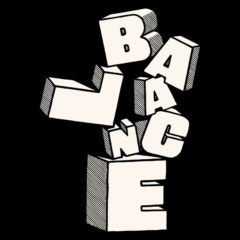 Équilibre en lettres 3D