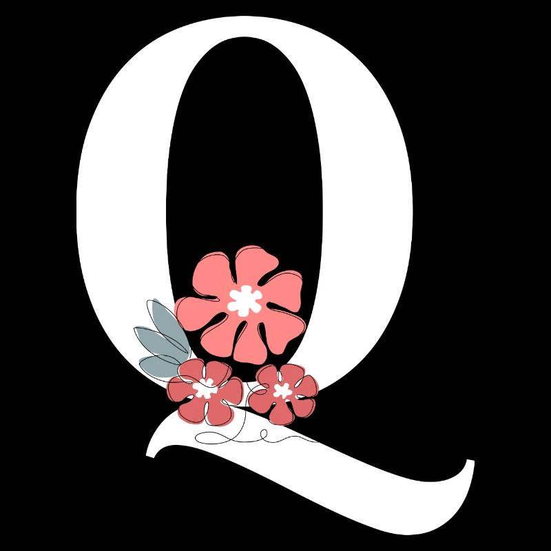Lettre q fleurs minimalistes