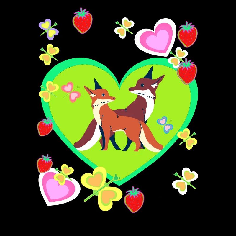 Fox Foxes Forest Animals Retro Child Kids