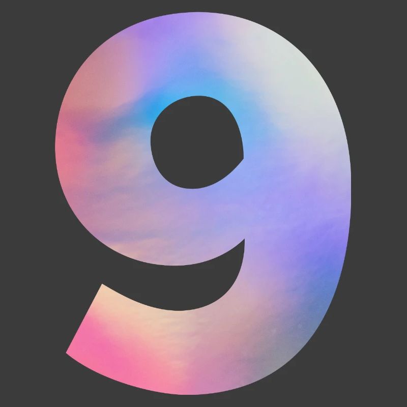 Numéro 9 coloré