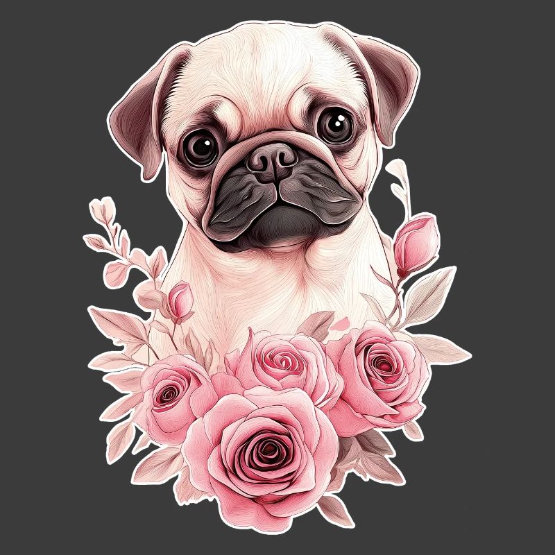Carlin avec des fleurs