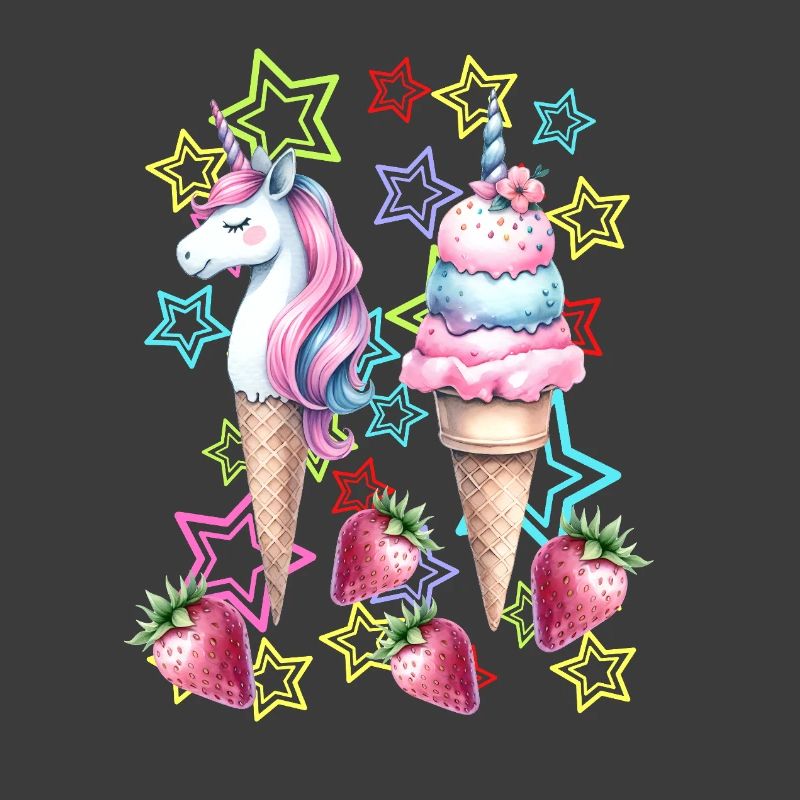 80er Eis Eiskrem Eiscrem Teenie Mädchen Einhorn