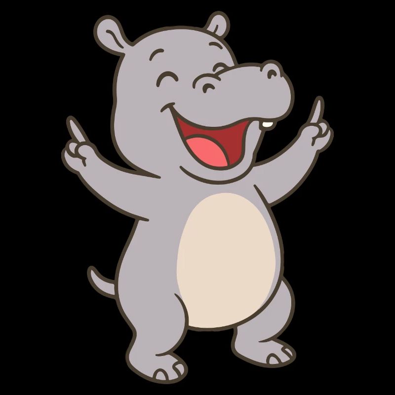 Bébé hippopotame heureux