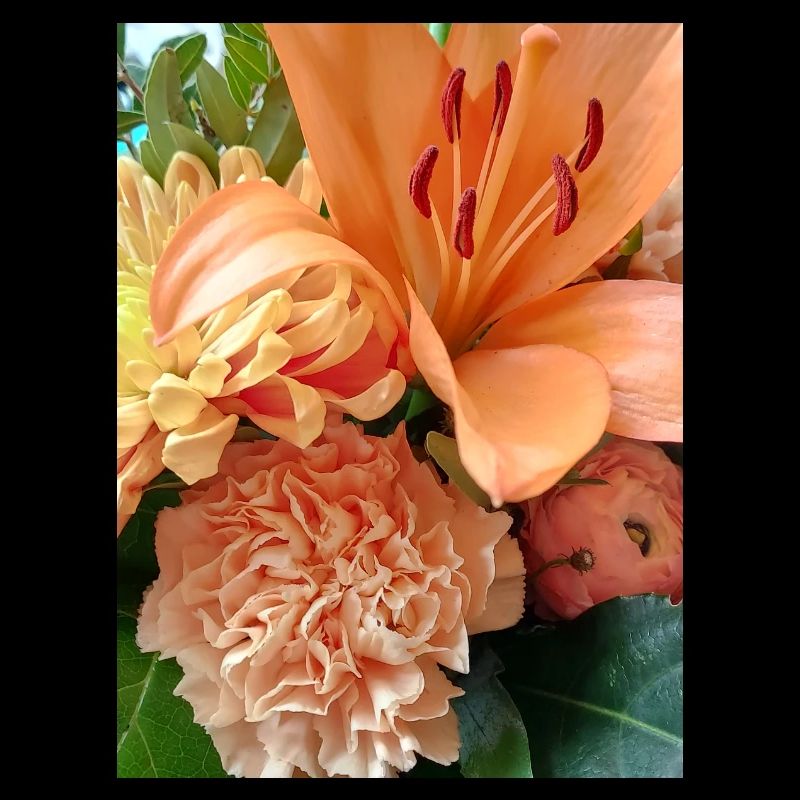 Warm orange floral pattern