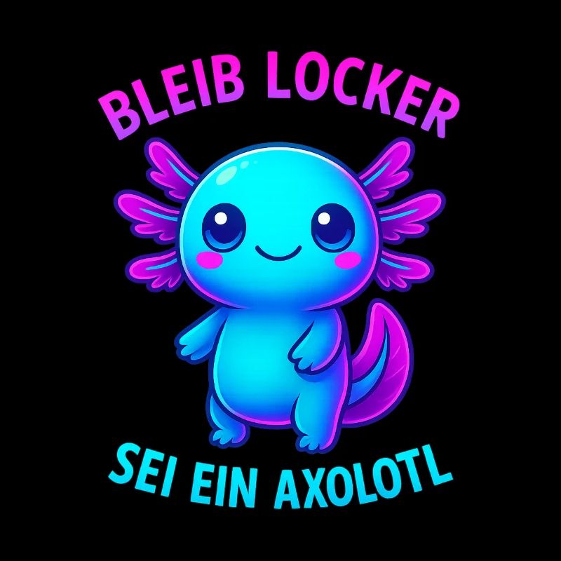 Bleib locker sei ein Axolotl | Neon Spruch Design