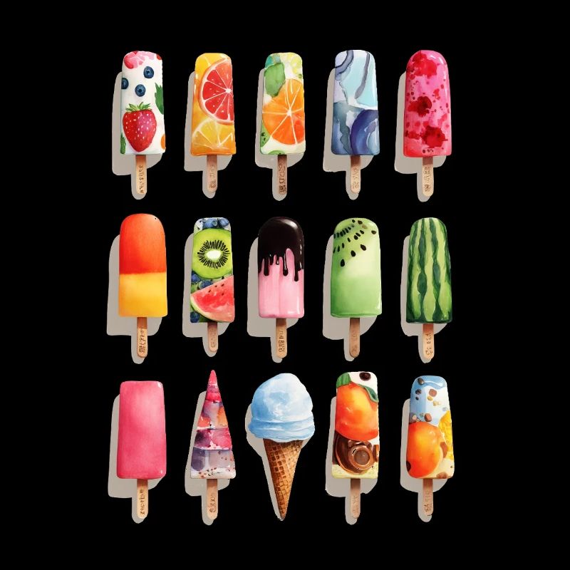 Saveurs de crème glacée colorées