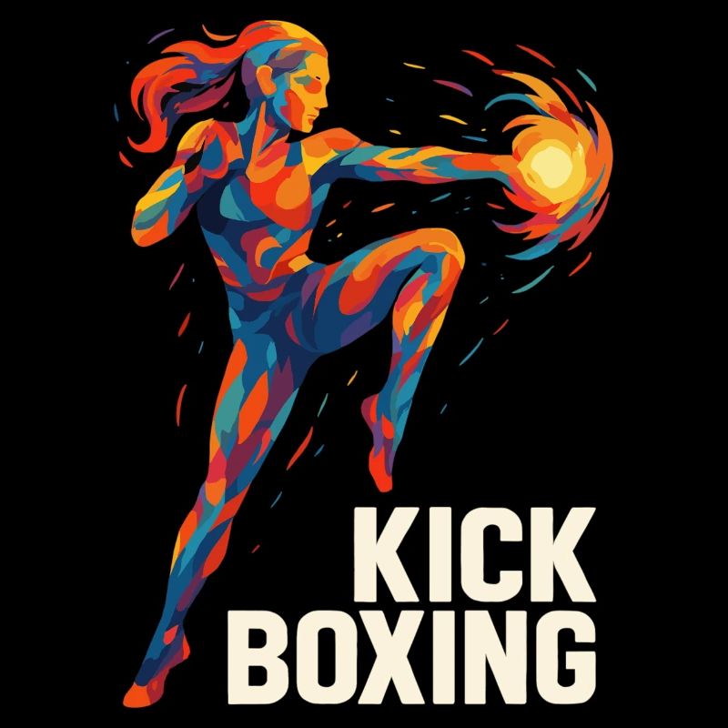 Kickboxer Cool Abstrait Power Kickboxing Cadeau