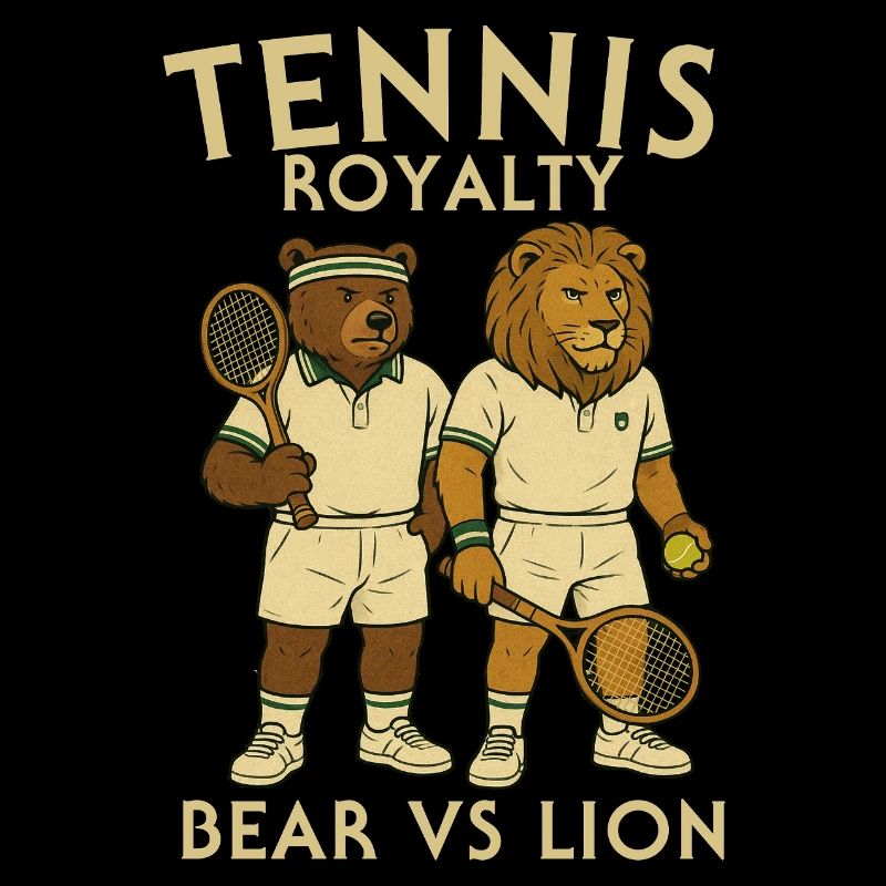 Tennistiere und Löwendesign