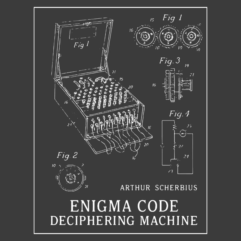 Enigma Code Deciphering Machine Illustration