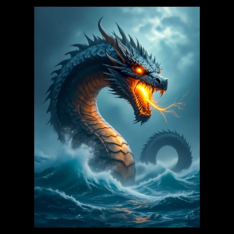 Léviathan, serpent de mer biblique colossal des tempêtes