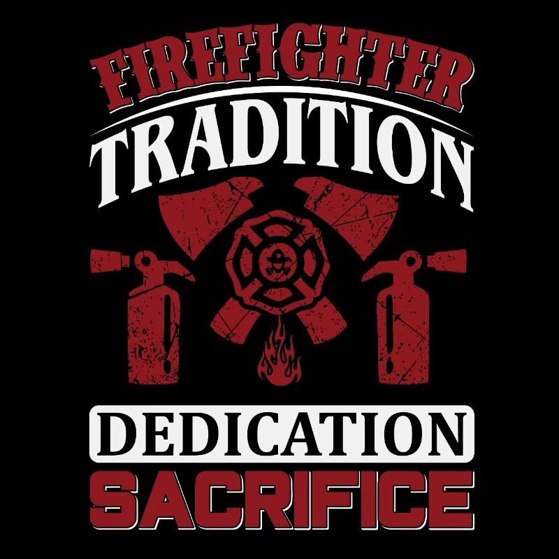 Fire brigade tradition with helmet and fire extinguisher