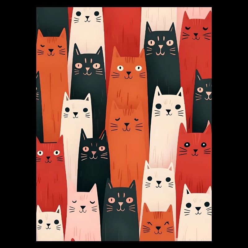 Bunte Katzen Illustration