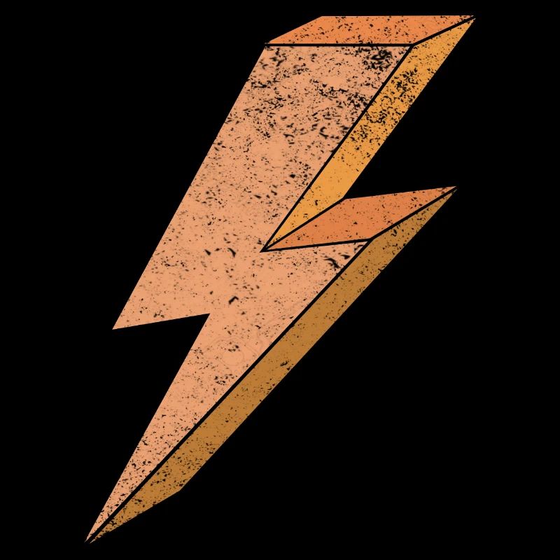 Lightning symbol in warm orange 3D