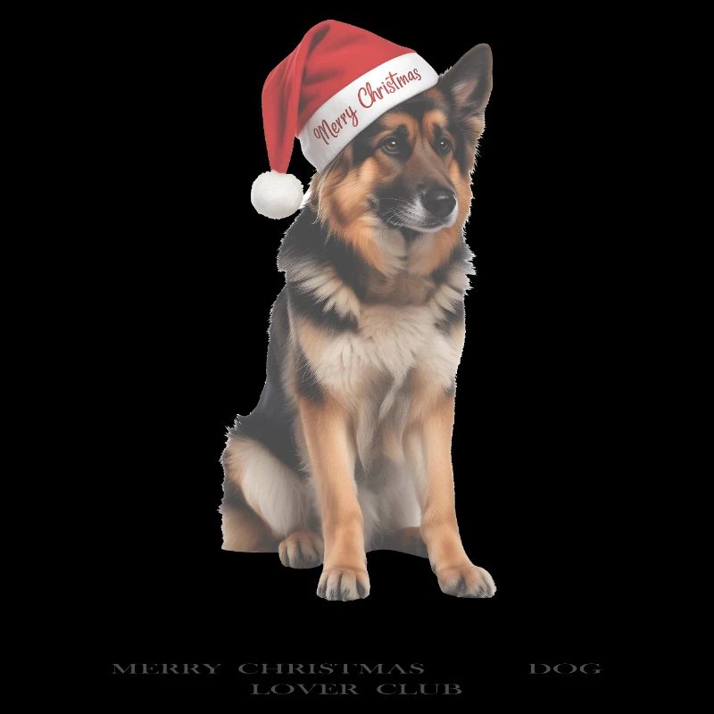German Shepherd Christmas Hat