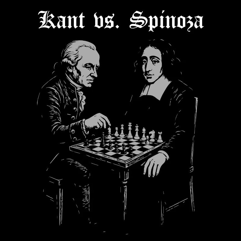 Kant vs Spinoza Playing Chess Design