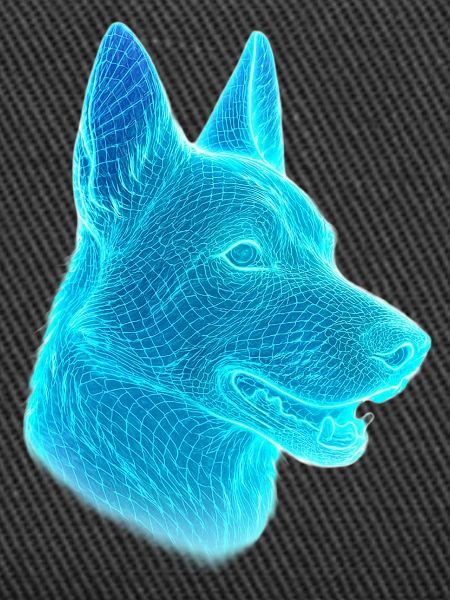 Neonwolf Kopf Netzkunst