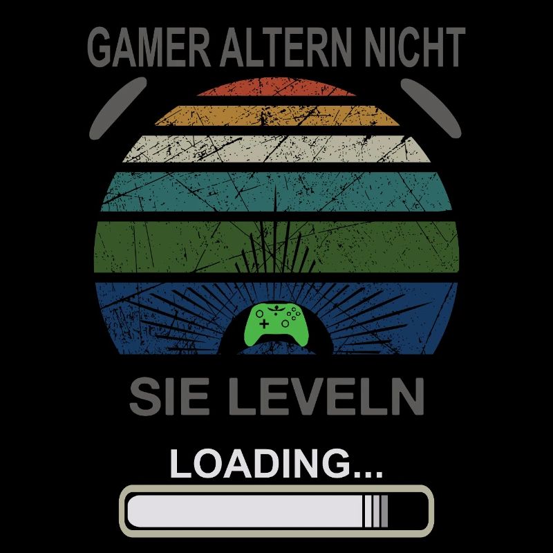 Gamer Leveling Loading Retro Sunburst