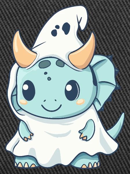 Dinosaur triceratops Halloween Ghost