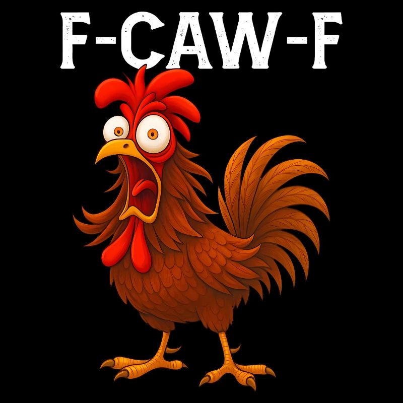F-Caw-F Funny Screaming Rooster Chicken Meme