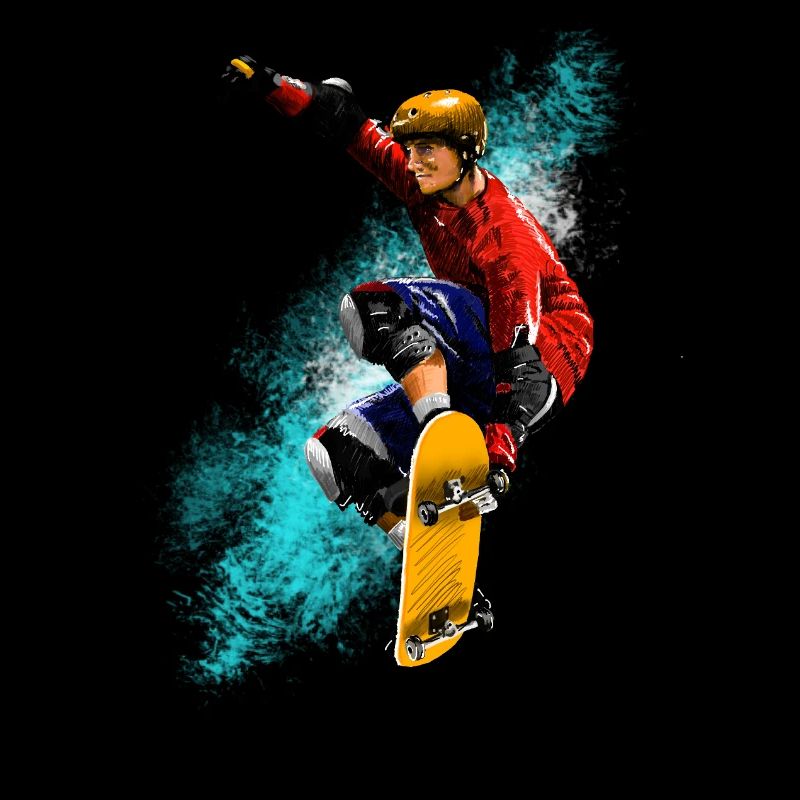 Skateboard Jump Neon Splash